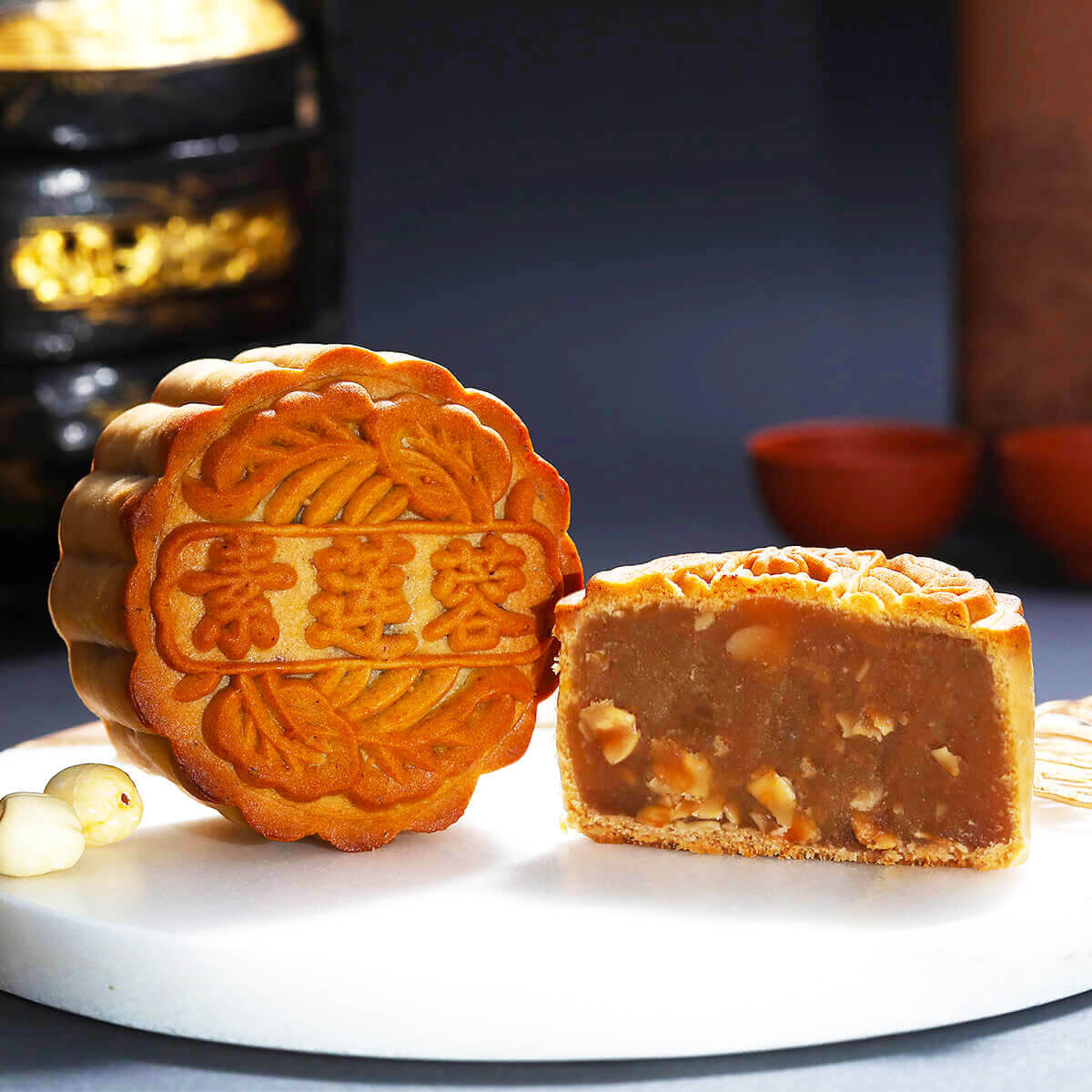 Vegetarian Mooncake (Lotus Paste And Melon Seeds)