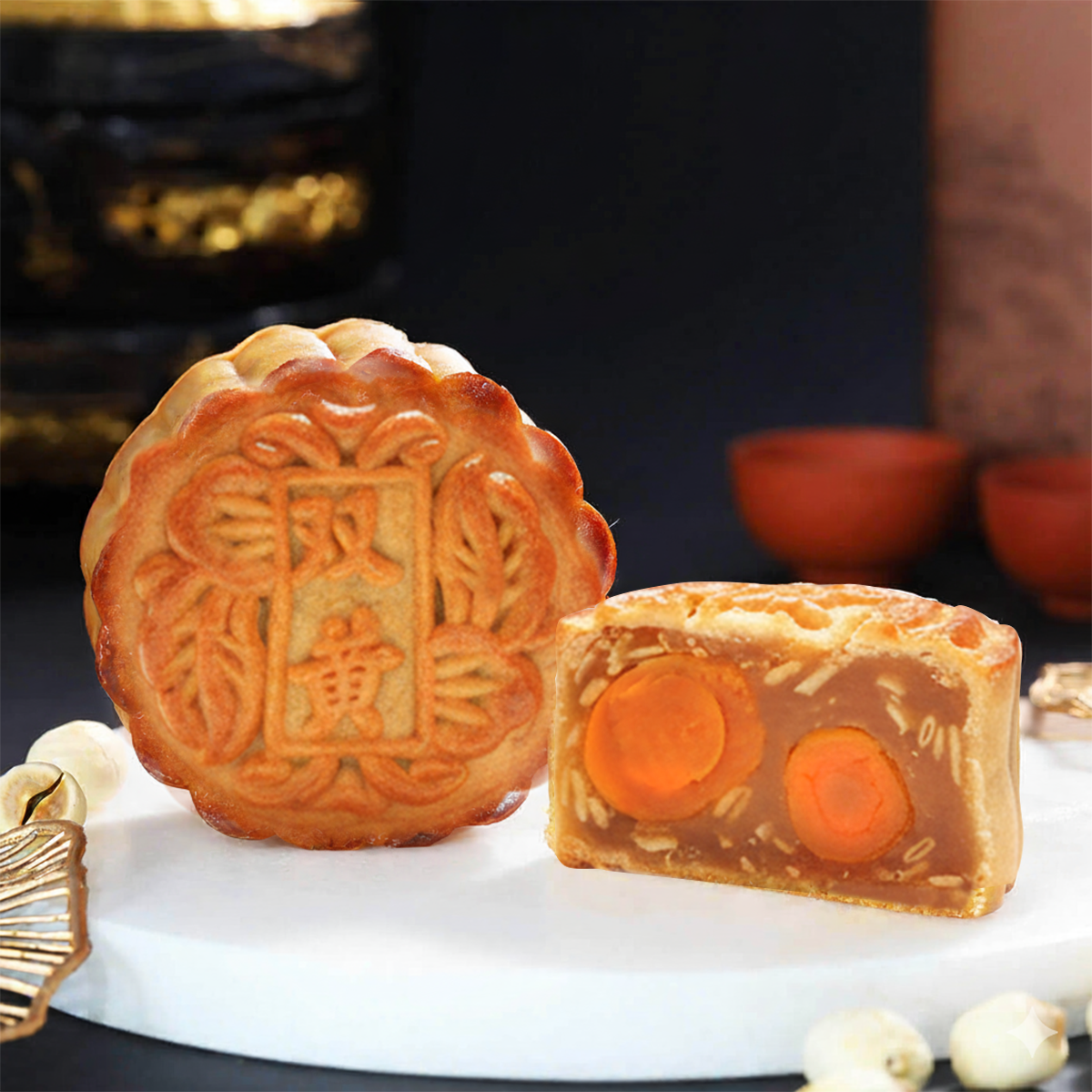 Premium Lotus Double Yolk - Baked Skin Mooncake
