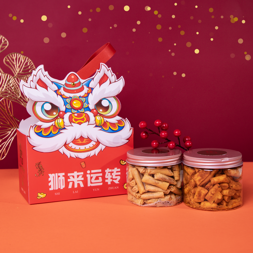 Fortune Lion Gift Bag E (Spicy Curry Roll & Spicy Shrimp Roll)